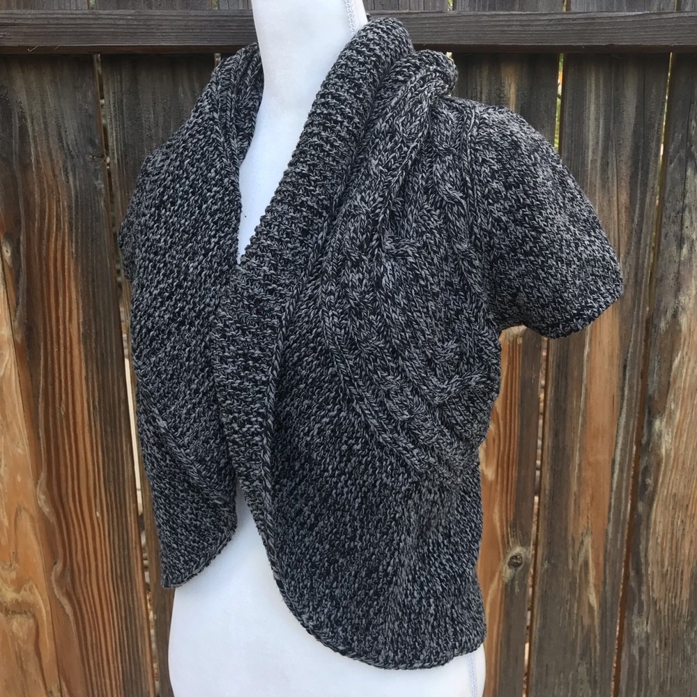 Express Black & Gray Short Sleeve Sweater Cardi